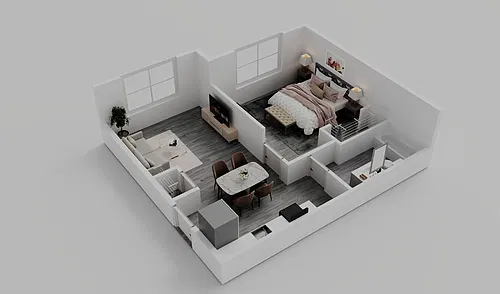 Floor plan Smaller 1 Bedroom