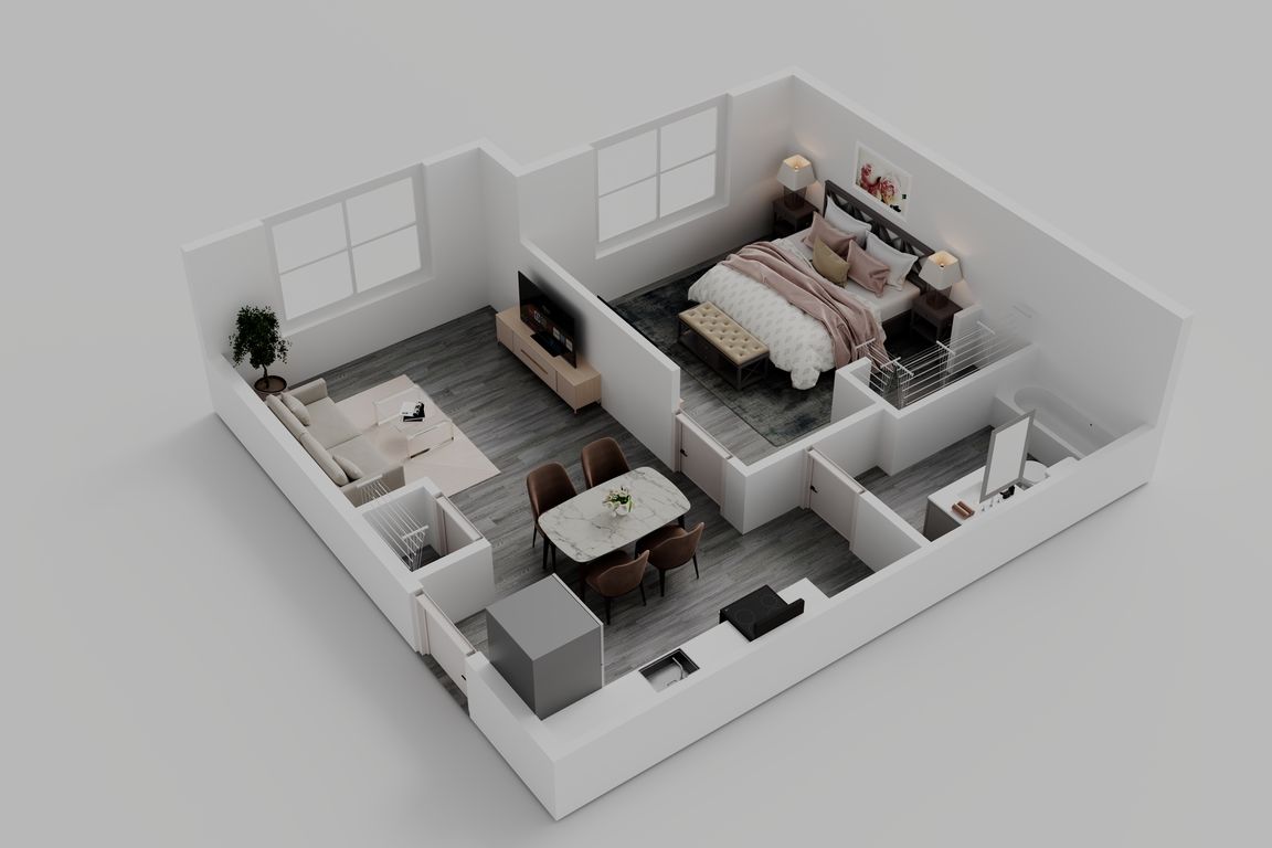 Smaller 1- Bedroom, 1 Bathroom