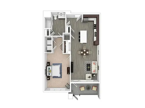 Floor plan 1X1-891