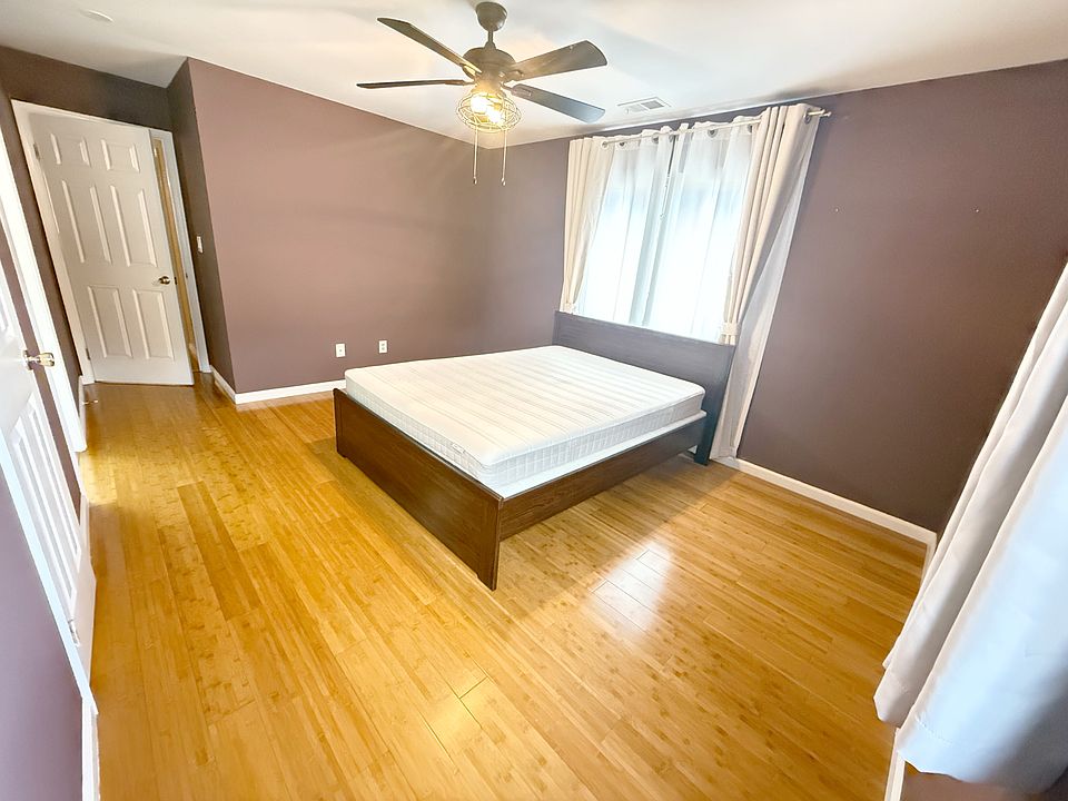 Master bedroom, left side first door is walk in closet, second door is private bathroom.