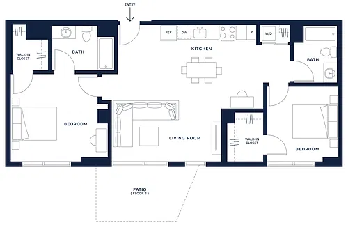 Floor plan 2 Bed/2 Bath-A5