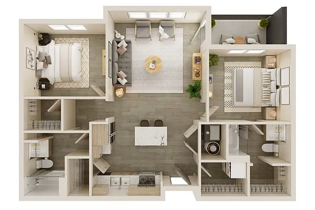 Floor plan 2BR Madison