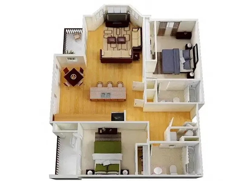 Floor plan 2X2 D