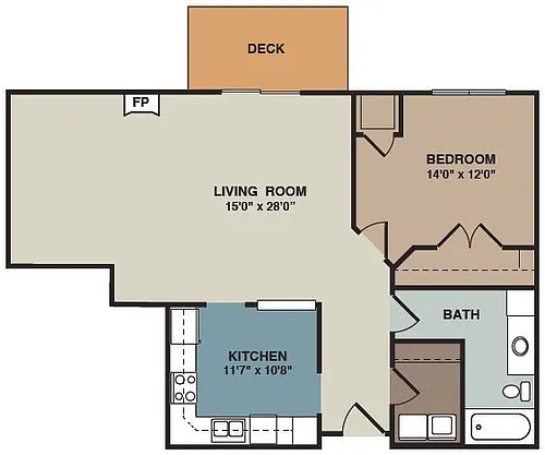 Floor plan 1A - 1 Bedroom