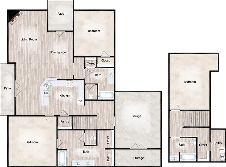 3B3B Floorplan Diagram
