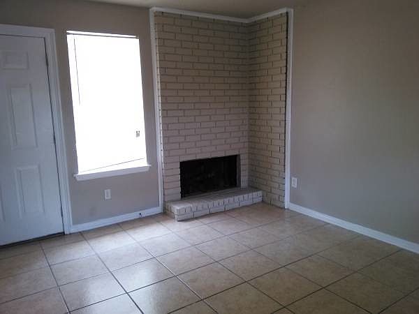 living area with fireplace