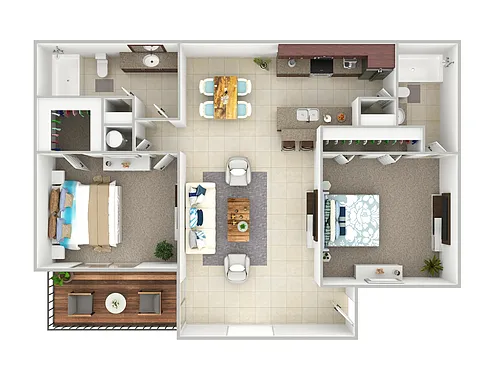 Floor plan B2 - 2 Bedroom,2 Bathroom