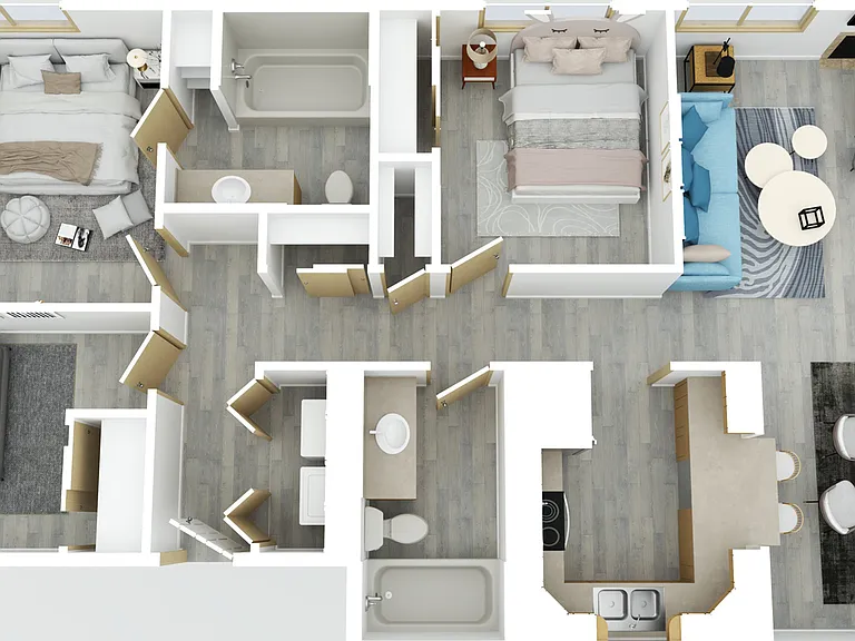 Explore the contemporary design of this elegant apartment, optimized for modern living. Explore the contemporary design of this elegant apartment, optimized for modern living.