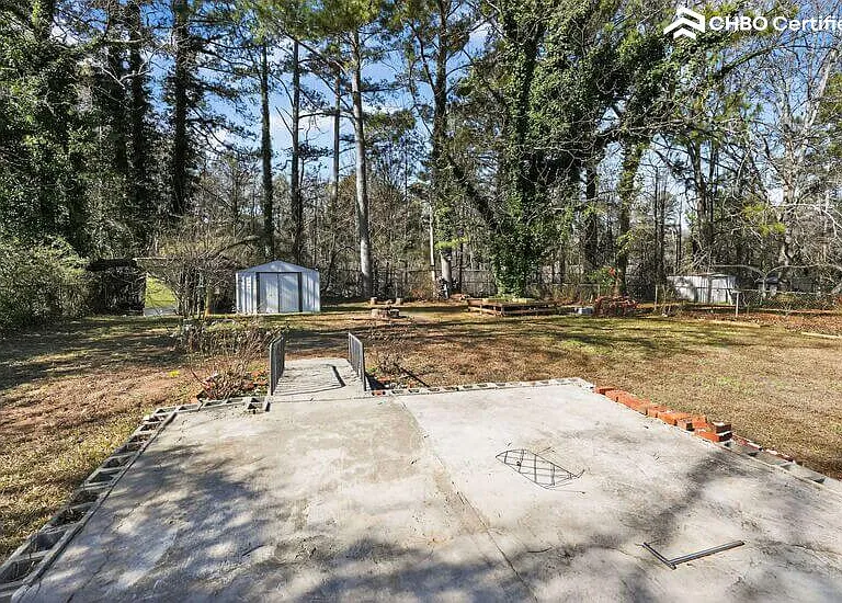 A private backyard or patio area