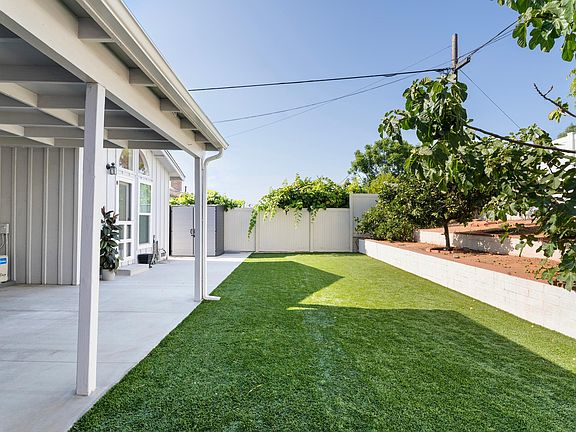 Covered patio and back yard