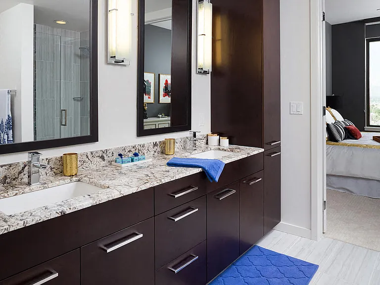 Dual vanities in select apartment homes