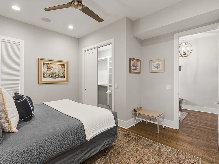 Bedroom #2 features a comfortable king bed, attached closet, and convenient Jack-and-Jill bathroom_offering both privacy and easy access for guests.