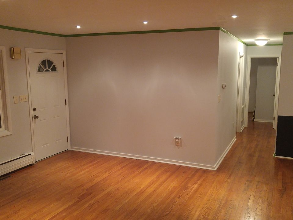 Living room view to back hallway