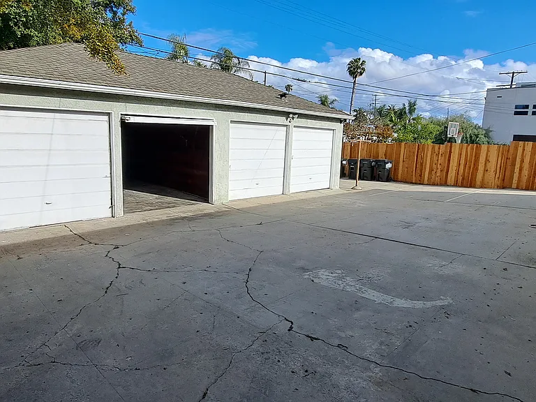 Garage is 17.6 feet x 9 feet private and you have you're own lock.