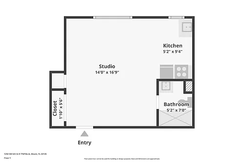 Floor plan Studio 01 East Tower