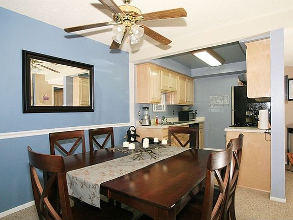 Dining room and kitchen