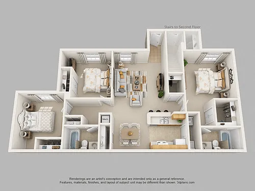 Floor plan Three Bedroom Two Bath