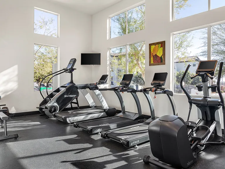 Stay active with a fully equipped fitness center right at home.