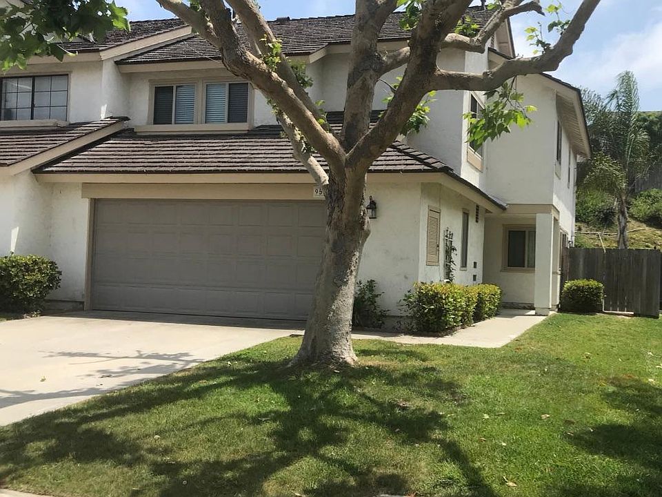Street view, two-story attached home