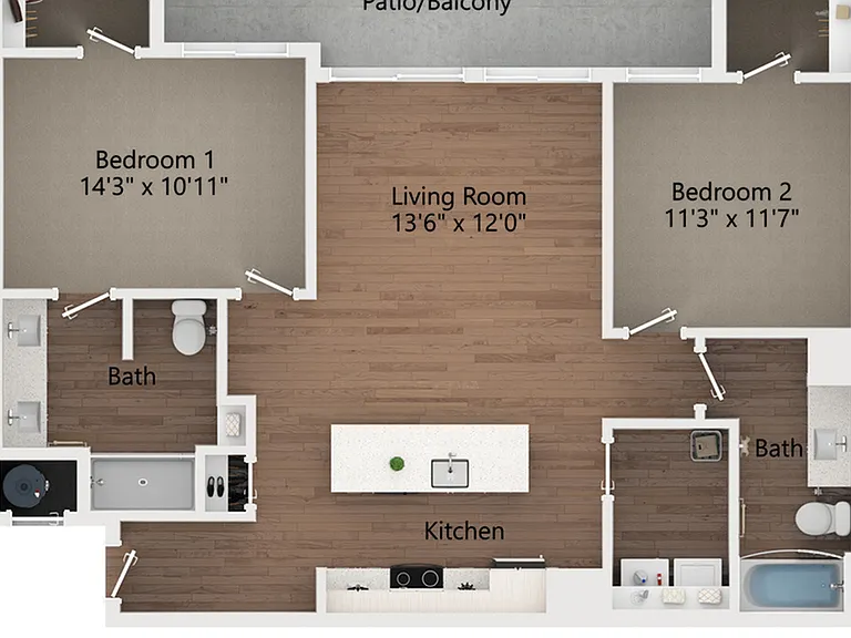 2 Bedroom | 2 Bath 2 Bedroom | 2 Bath