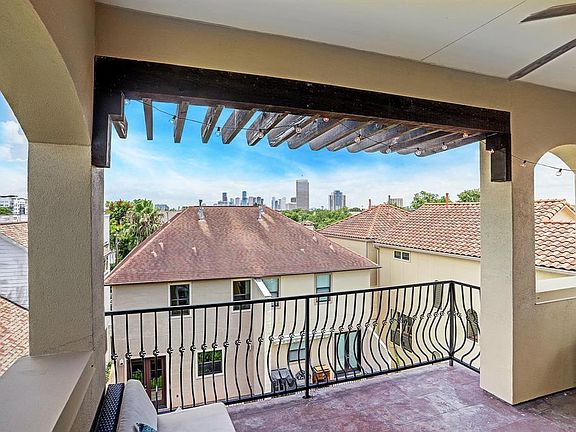 Relaxing views from the covered rooftop terrace