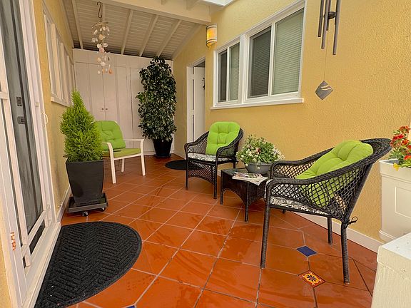 Patio at the top of the stairs