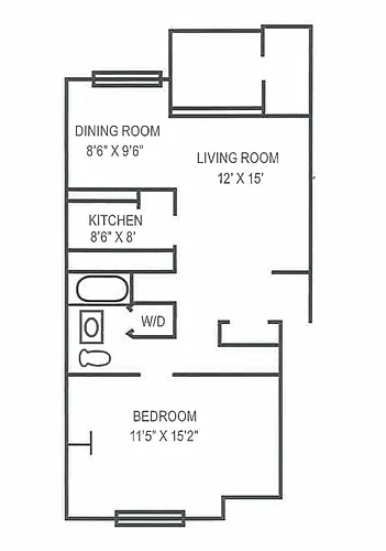 Floor plan HWAH 1x1