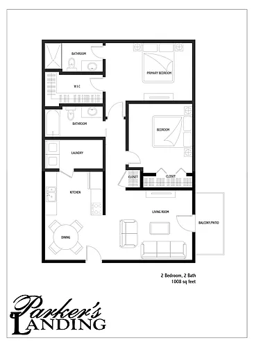 Floor plan 2 Bed 2 Bath