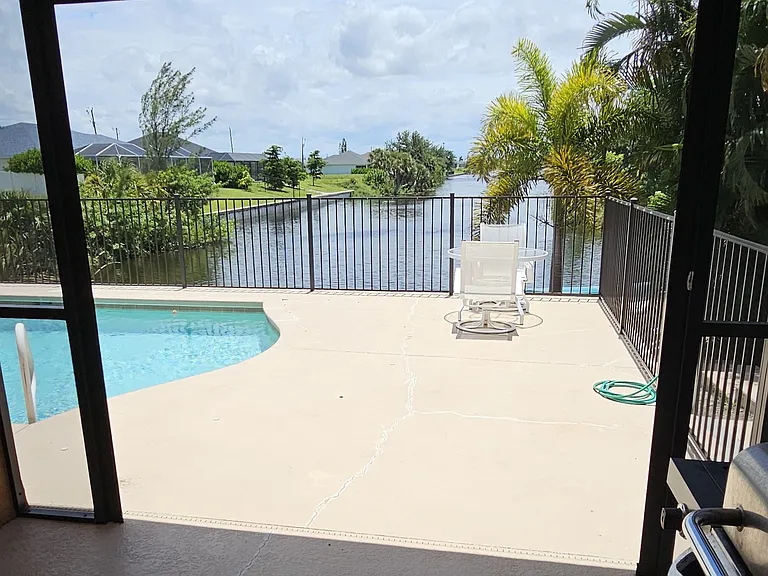 Pool and Canal front entrance