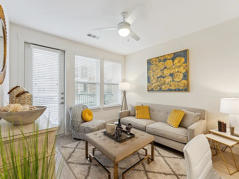 Make yourself at home in our inviting, beautifully designed living rooms at Latitude Apartments