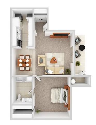 Floor plan 1 Bedroom 1 Bath Renovated 1 Downstairs