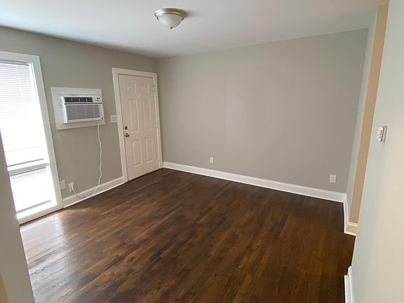 Looking into living room from the hallway.