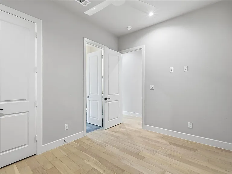 First floor office or flex room has wood floors.