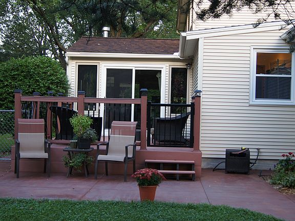 Side patio and deck