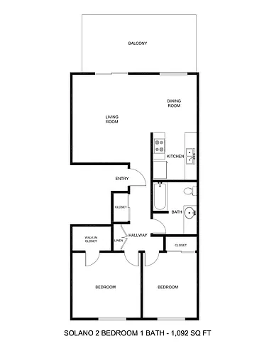 Floor plan Solano 2 Bedroom