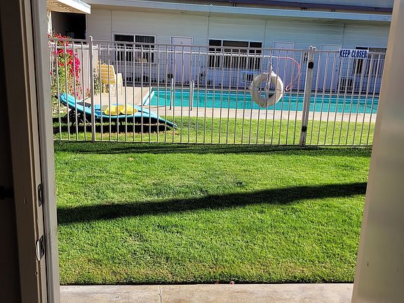 View of pool from apartment