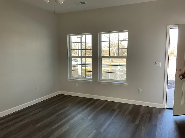 Living area, front door