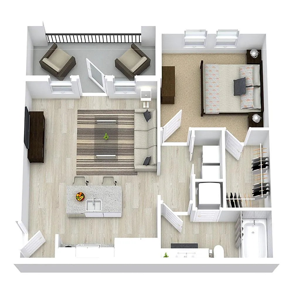 Floor plan A1 - One Bedroom | One Bath