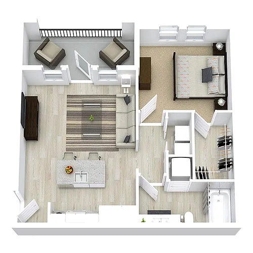 Floor plan A1 - One Bedroom | One Bath
