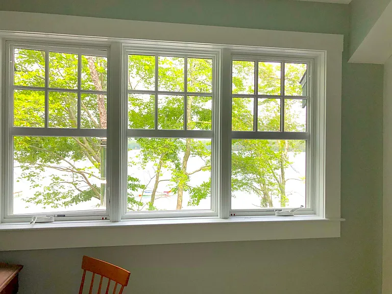 view of the lake from the master bedroom