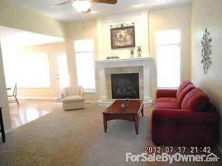 Living room with 10-ft. ceilings