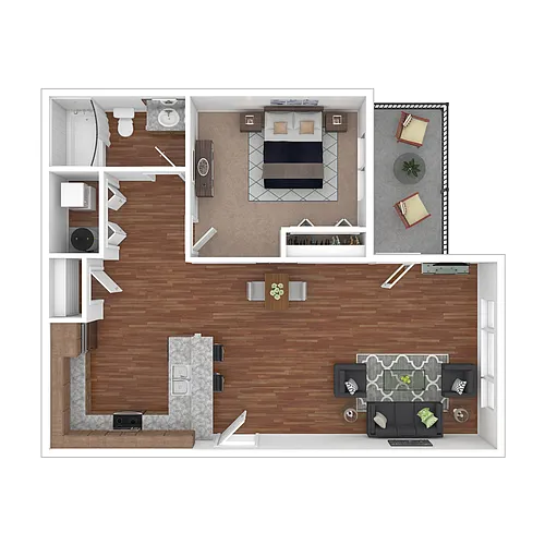 Floor plan 1x1 The Cascade