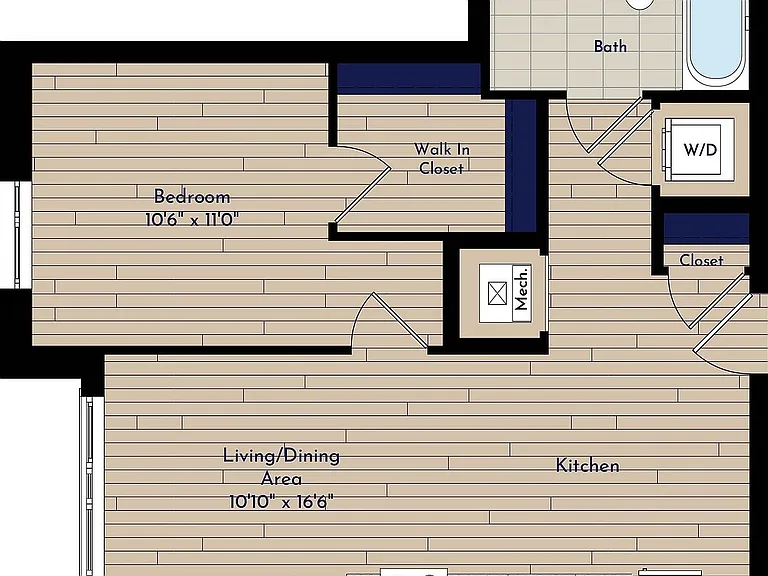B 1BR-D One Bedroom Floor Plan B 1BR-D One Bedroom Floor Plan