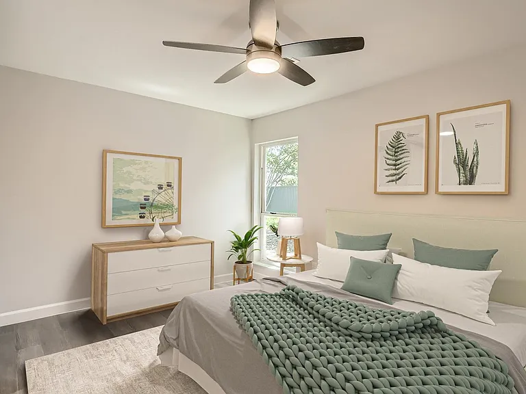 Bedroom 2. This image shows a virtually furnished space. Bedrooms come unfurnished.