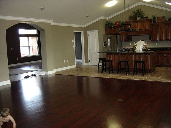 Living room into kitchen