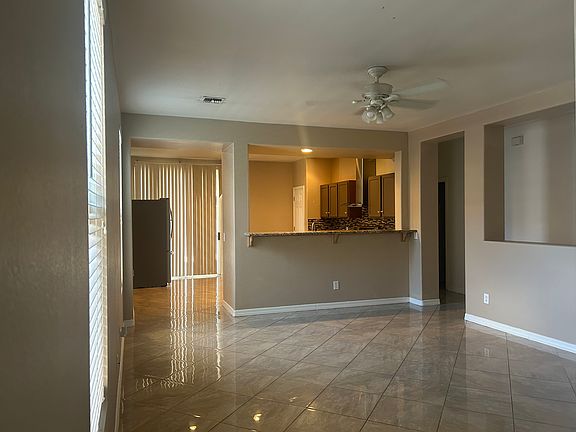 Living room open to the kitchen area