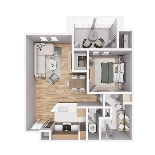 Floor plan 1x1 715sf Classic - A3