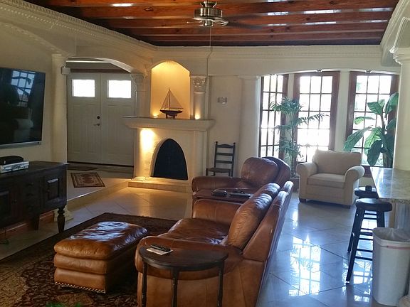 Living room & fireplace. 