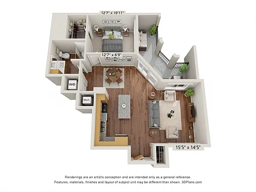 Floor plan One Bedroom C