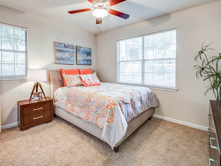 Nolina Flats Apartments in Austin, TX With Wall to Wall Carpet, Stylish Decor, White Walls, With Large Windows